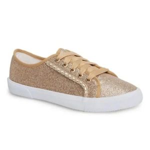 Jack Rogers Carter Gold Glitter Sneakers Sz 8